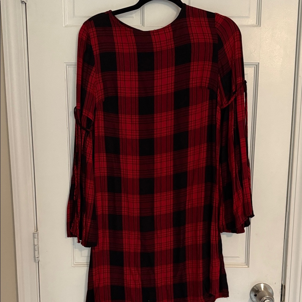 Beachlunchlounge Red and Black Checkered Dress